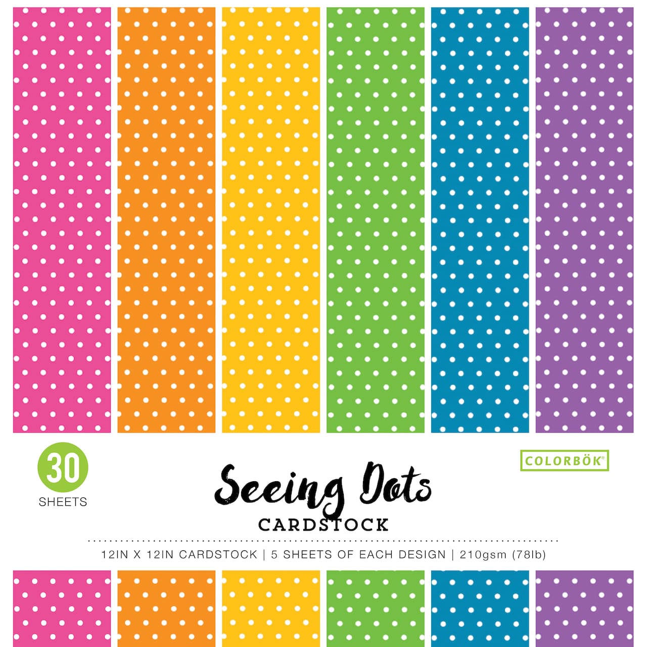 Colorbok® Bright Spots Smooth Cardstock Paper Pad, 12" x 12"